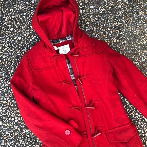 L.O.G.G. H & M red wool toggle coat - Picture 4 of 4